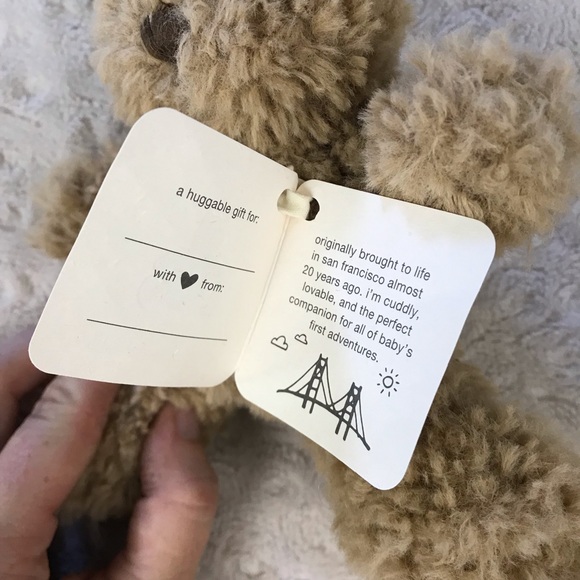 Baby Gap Brannan Bear Plush Stuffed Animal Light Brown Tan Fuzzy Small 5.5" Toy - Picture 3 of 5